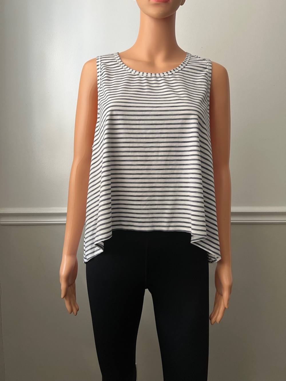 Athleta Black /white Stripe Tank top